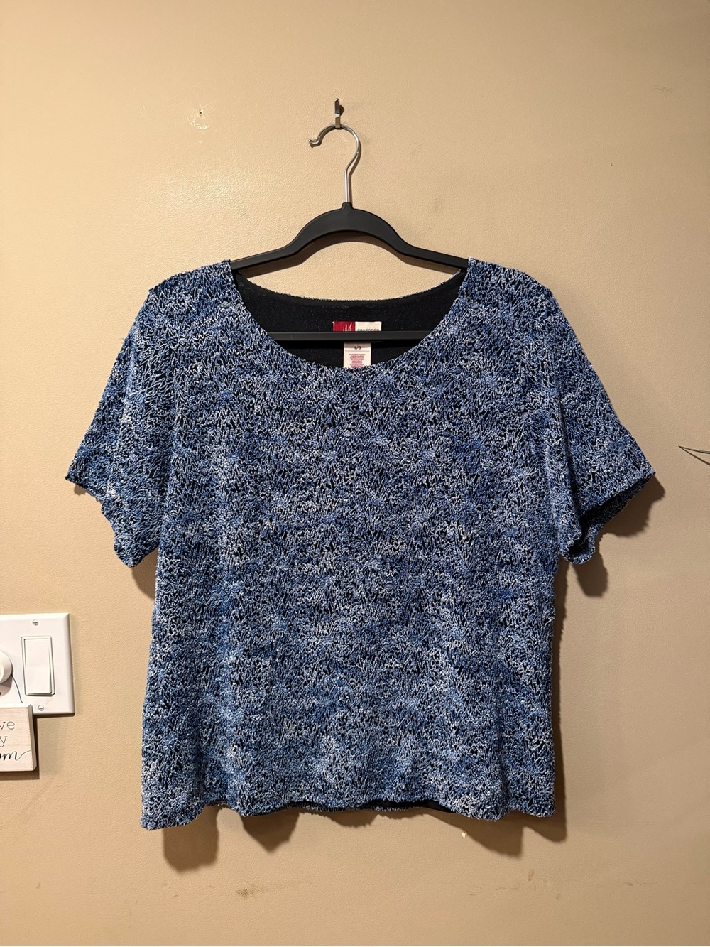 JM Collection Multi Blue Textured Top - Picture 7 of 10